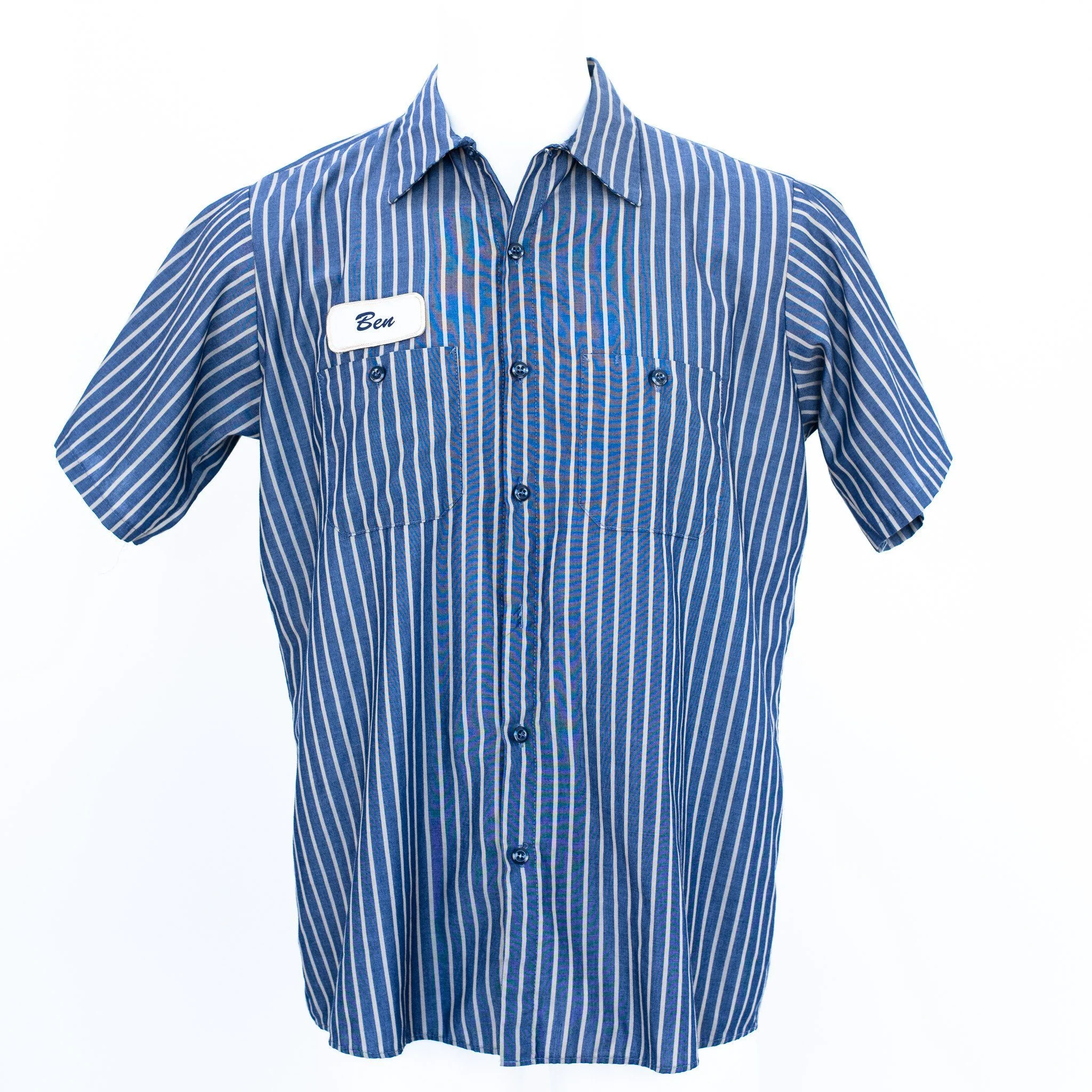 Used B-Grade Standard Stripe Work Shirt Short Sleeve - Mixed Colors - Image 4